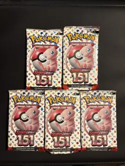 Pokemon Scarlet Violet 151 Booster Packs (5) Factory Sealed - Image 1