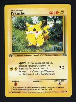 1999 Pokemon Jungle 1st Edition #60 Pikachu - Image 1