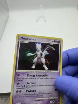 Mewtwo 9/100 Majestic Dawn Holo Pokemon TCG 2008 - NM Swirl, Lite Bleed - Image 2