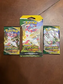 Pokemon TCG: Sword & Shield- (3)Evolving Skies Booster Packs- NEW/FACTORY SEALED - Image 1