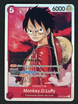 One Piece English ST01-012 Monkey D. Luffy Super Pre-Release-Super Rare - Image 1