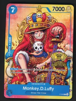 #7 One Piece English P-043 Monkey D. Luffy Convention Exclusive Foil Promo - Image 1