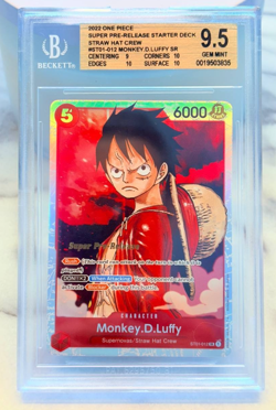 2022 One Piece MONKEY.D.LUFFY BGS 9.5 SUPER PRE-RELEASE ST01-012 STRAW HAT FOIL - Image 1