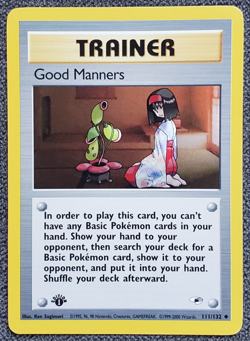1st Edition Good Manners - Gym Heroes - #111/132 - Vintage Pokemon Card 2000 - Image 1
