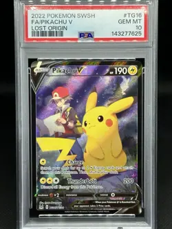 PSA 10 Pikachu V TG16 Lost Origin Pokemon Card - Image 1