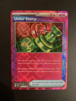 Unfair Stamp - 165/167 - Pokemon Twilight Masquerade ACE Spec Card NM - Image 1