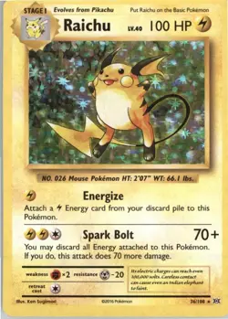 Raichu - Holo Rare - XY - Evolutions - NM - Holofoil MTG x1 - Image 1