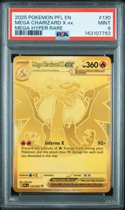 2025 POKEMON PFL EN-PHANTASMAL FLAMES MEGA HYPER RARE MEGA CHARIZARD X EX PSA 9 - Image 1