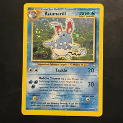 Pokemon Vintage Holo Azumarill Neo Genesis 2/111 WotC Double Swirl - Image 1