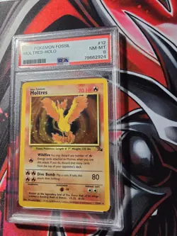PSA 8 Moltres 12/62 Holo Foil 1999 Pokemon Fossil Unlimited Rare NM-MT - Image 2