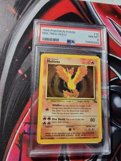 PSA 8 Moltres 12/62 Holo Foil 1999 Pokemon Fossil Unlimited Rare NM-MT - Image 3
