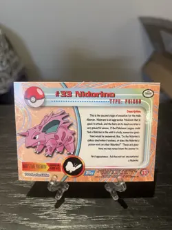 Nidorino #33 Topps Series 1 Holo Foil Pokemon Blue Logo TV LP - Image 2