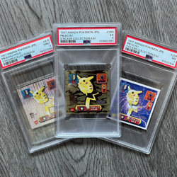 RARE PSA PIKACHU STICKER COLLECTION 1997 AMADA POKEMON ( PSA 9, 7, 5 ) - Image 1