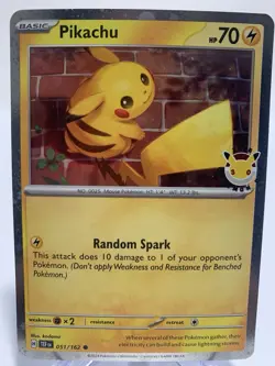 Pikachu 2026 Pokemon Day Stamp - 051/162 - Temporal Forces - Promo Cosmos Holo - Image 1