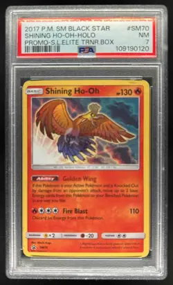 2016-19 Pokemon SM Black Star Promos Shining Ho-Oh Holo #SM70 PSA 7 - Image 1