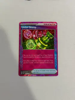 Pokemon Trainer Holo Unfair Stamp, Pink, 165/167 - Image 1