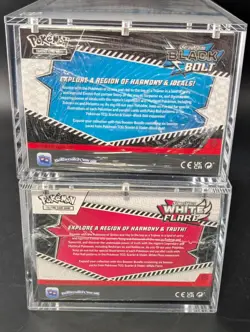 2x Pokemon SV10.5 Black Bolt White Flare Sealed Booster Bundle Display W/Acrylic - Image 3