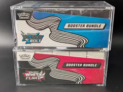 2x Pokemon SV10.5 Black Bolt White Flare Sealed Booster Bundle Display W/Acrylic - Image 4