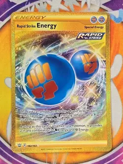 🔥Pokemon TCG Rapid Strike Energy Gold Secret Rare 182/163 Battle Styles NM🔥📈 - Image 1