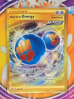 🔥Pokemon TCG Rapid Strike Energy Gold Secret Rare 182/163 Battle Styles NM🔥📈 - Image 3