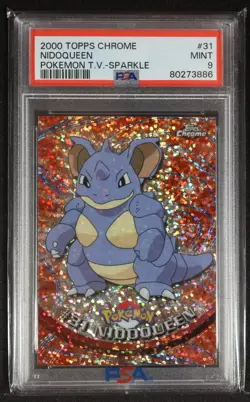 2000 Topps Chrome - Pokemon TV Nidoqueen #31 - Sparkle PSA 9 - Image 1