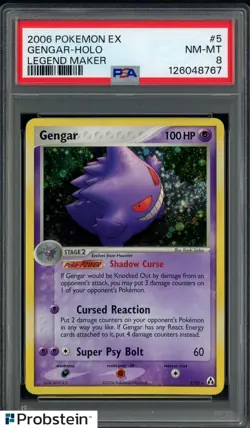 2006 Pokemon Ex Legend Maker #5 Gengar Holo PSA 8 NM-MT - Image 1