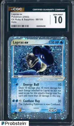 2003 Pokemon Ex Ruby & Sapphire #99/109 Lapras Ex Holo CGC 10 GEM MINT - Image 1