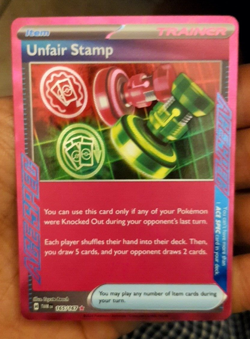 Pokemon Unfair Stamp #165 ACE SPEC Rare Twilight Masquerade - Image 1