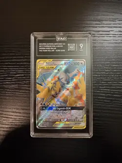 2019 Pokemon Hidden Fates #66/68 Moltres & Zapdos & Articuno Tag Team GX TAG 9 - Image 1