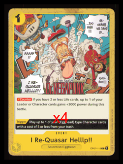 4X Set One Piece Card Game I Re-Quasar Helllp!! OP07-115 Common NM - Image 1