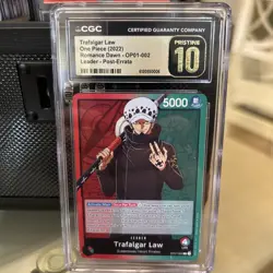 OP01-ROMANCE DAWN #002 TRAFALGAR LAW POST ERRATA-PRISTINE 10- !!POP 3!! - Image 1