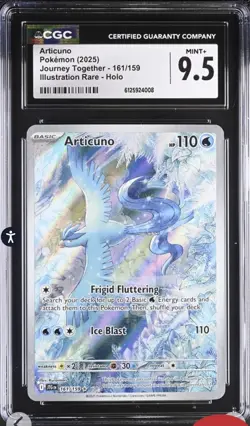 Articuno 161/159 Journey Together IR CGC Mint + 9.5 Graded Pokemon TCG Card - Image 1