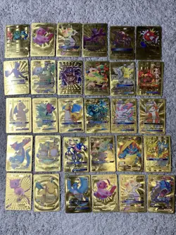 Set of 330 Charizard,Charmander,Pikachu,Mewtwo,More Gold Foil Fan Art Card MP-LP - Image 2