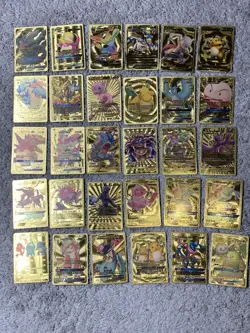 Set of 330 Charizard,Charmander,Pikachu,Mewtwo,More Gold Foil Fan Art Card MP-LP - Image 3