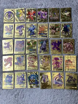 Set of 330 Charizard,Charmander,Pikachu,Mewtwo,More Gold Foil Fan Art Card MP-LP - Image 5