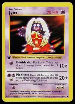 Pokemon Card - Jynx Base Set (Shadowless) 31/102 Uncommon 1st Edition - Image 1
