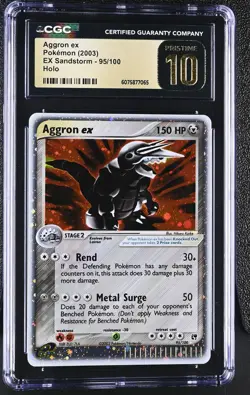 CGC 10 PRISTINE Aggron ex 2003 EX Sandstorm 95/100 Holo Pokemon Card - Image 1