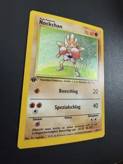 Hitmonchan (Nockchan) 1st Edition Holo Pokemon Card German Base Set 7/102 - Image 2