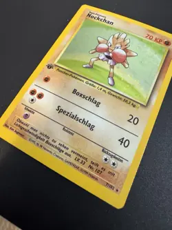 Hitmonchan (Nockchan) 1st Edition Holo Pokemon Card German Base Set 7/102 - Image 3