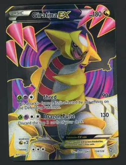 Pokemon Giratina-EX TCG Full Art Holo Card Dragons Exalted 124/124 - Image 1