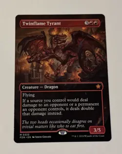 MTG Twinflame Tyrant (Borderless) Foundations LP - Image 1
