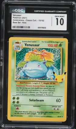 2021 Pokemon Celebrations Holo Venusaur #15 CGC 10 - Image 1