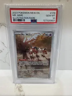 2023 Pokemon TCG Mr. Mime 179/165 SV151 Illustration Rare Holo PSA 10 - Image 1