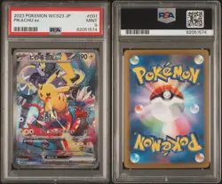 PSA 9 PIKACHU EX 2023 POKEMON JPN WCS23-WORLD CHAMPIONSHIPS YOKOHAMA DECK #001 - Image 3
