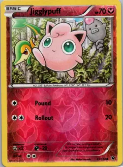 Pokemon TCG Jigglypuff 65/124 Fates Collide Rev Holo NM - Image 1