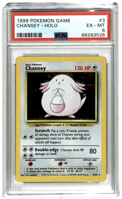1999 Pokemon Game Holo Chansey #3 PSA 6 ES6-1 - Image 1