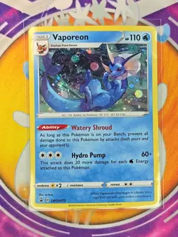🔥2020 Pokemon VAPOREON Black Star Promo COSMOS HOLO #SWSH072 HD GALAXY SWIRL📈 - Image 3