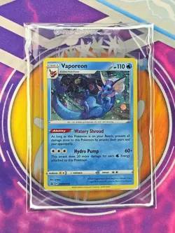 🔥2020 Pokemon VAPOREON Black Star Promo COSMOS HOLO #SWSH072 HD GALAXY SWIRL📈 - Image 4