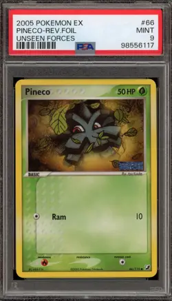 Pokemon Pineco EX Unseen Forces Reverse Holo #66 PSA 9 Mint - Image 1
