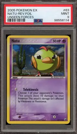 Pokemon Natu EX Unseen Forces Reverse Holo #63 PSA 9 Mint - Image 1